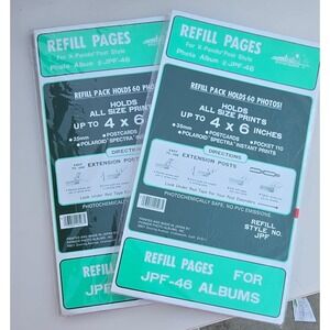 2 Pack Pioneer JPF-46 X-Pando Post Style Photo Album Refill Pages 4x6 120 photos